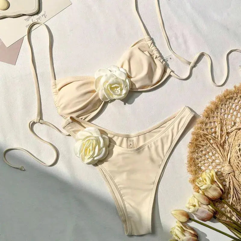 Glam rose bikini set